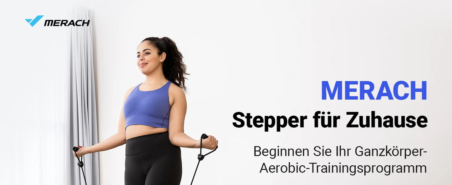 MERACH Mini Stepper for Exercise Twist Stair Stepper 330LBS Capacity Equipment with Resistance Bands Full Body Workout at Home