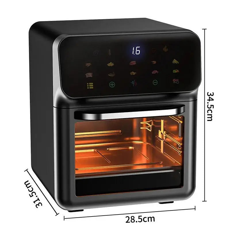 10L Large Capacity Air Fryer 1500W Multi-function Roasting&Frying Machine Visual LED Touch Panel Electric Oil Free Air Fryer