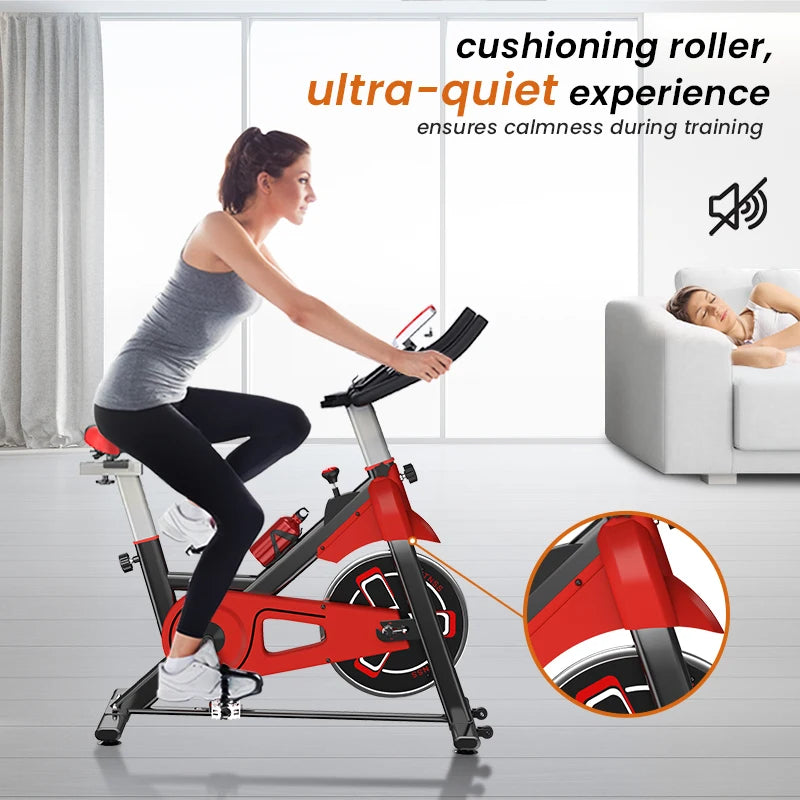 Home fitness Exercise Bike Indoor Cycling Bike with LCD Monitor Exercise Bike 120kg Home Fitness Bike Silent Stationary Bicycles