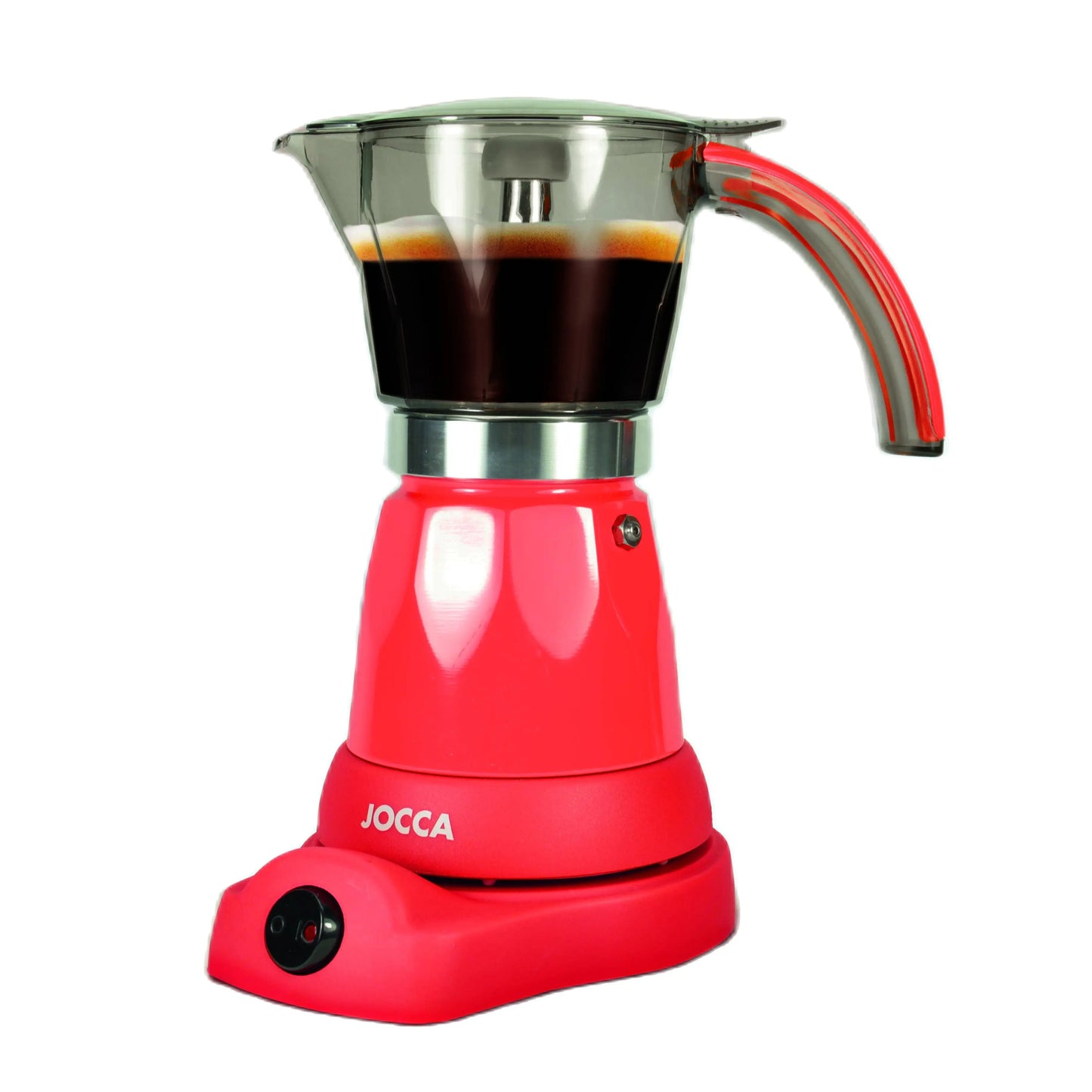 Induction coffee maker, electric and portable from JOCCA. Italian coffee EXPRESSO for 6 professional cups. Compact electric kettle with always hot system, 360 degree BASE, cold touch handle and 480W power.