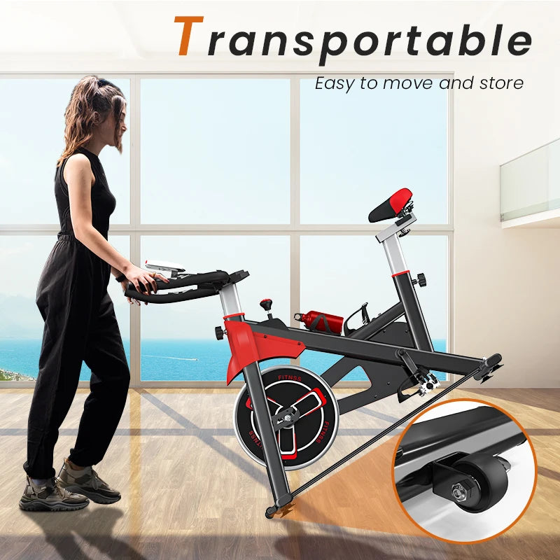 Home fitness Exercise Bike Indoor Cycling Bike with LCD Monitor Exercise Bike 120kg Home Fitness Bike Silent Stationary Bicycles