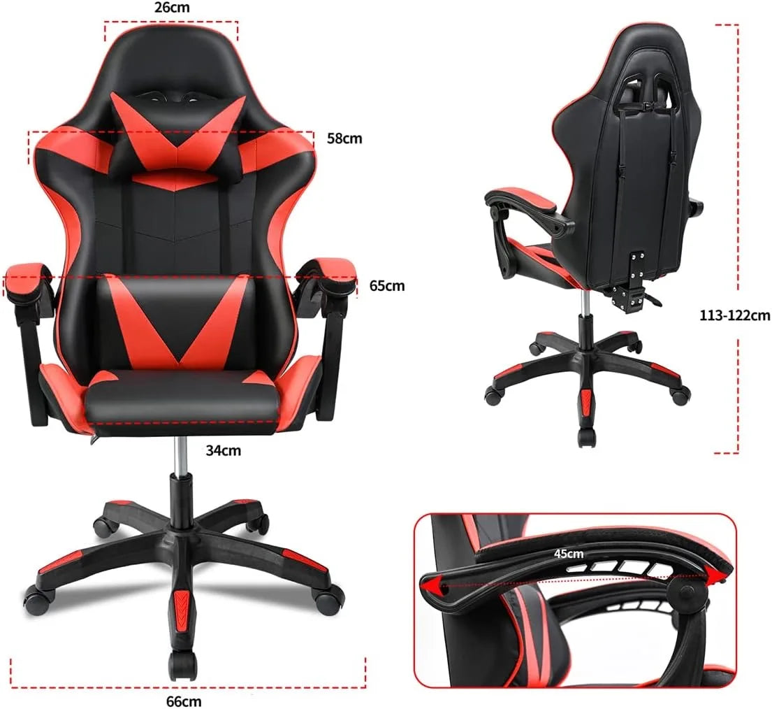 Gaming chair for desk, office and revolving Online games. Comfortable height adjustable chair for ergonomic Gaming, faux leather, gaming and office Gaming racing chair It is ergonomic and with modern design. (S001 7490 8490)