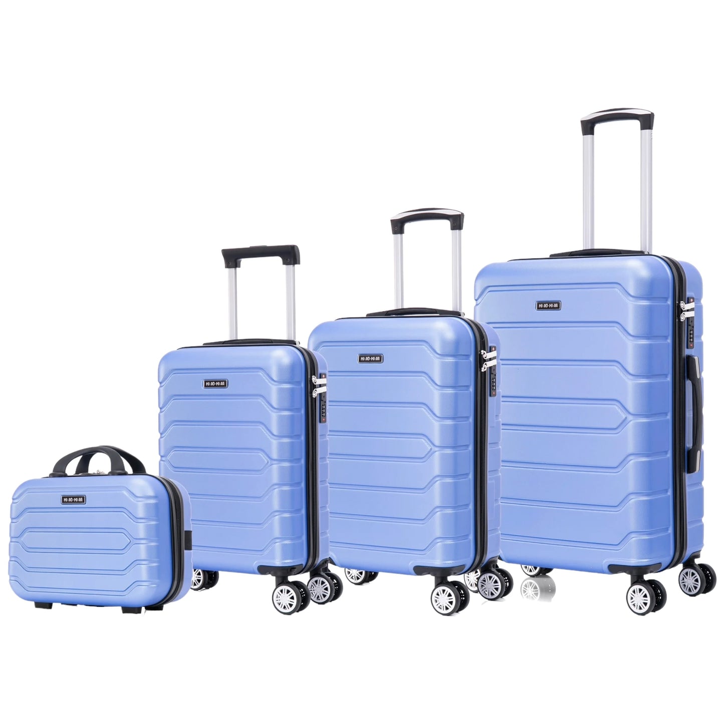 Set of Elegant Travel Suitcases: Lightweight Abs Shell, Numeric Lock, 4 360 Rotating Wheels ° ,Aluminum Telescopic Handle Suitcase Set Trolley Cabin Suitcase (6990 M008 8001 8002 8008 6020 D7)