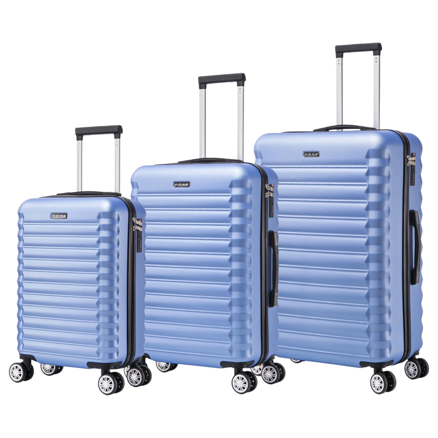 Set of Elegant Travel Suitcases: Lightweight Abs Shell, Numeric Lock, 4 360 Rotating Wheels ° ,Aluminum Telescopic Handle Suitcase Set Trolley Cabin Suitcase (6990 M008 8001 8002 8008 6020 D7)