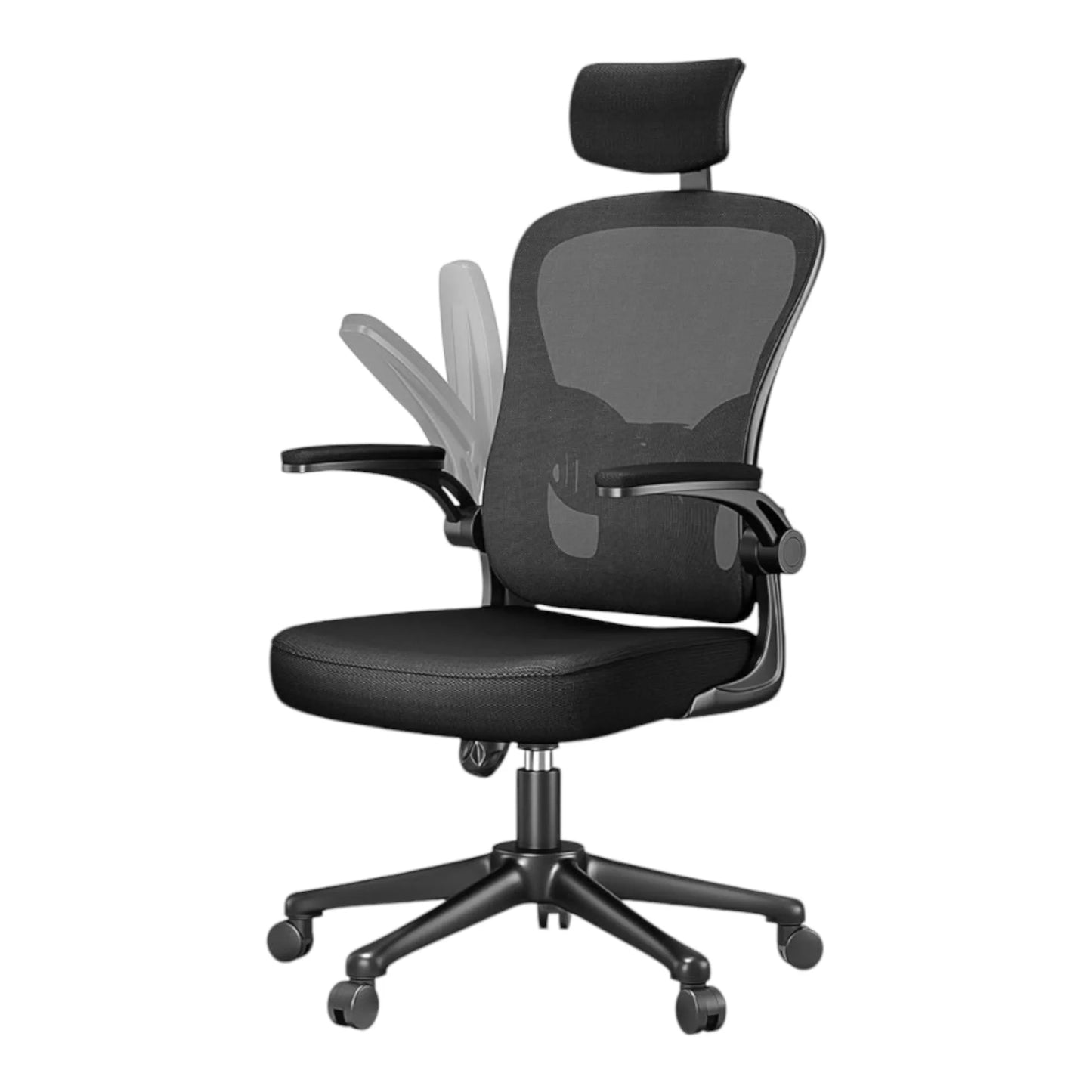 Office Chair, for Gaming, Ergonomic Desk with Headrest, Adjustable and with Lumbar Support Breathable Mesh Backrest 90 Folding Armrests °    360 Swivel °   (Sf168-001 6190 D1)