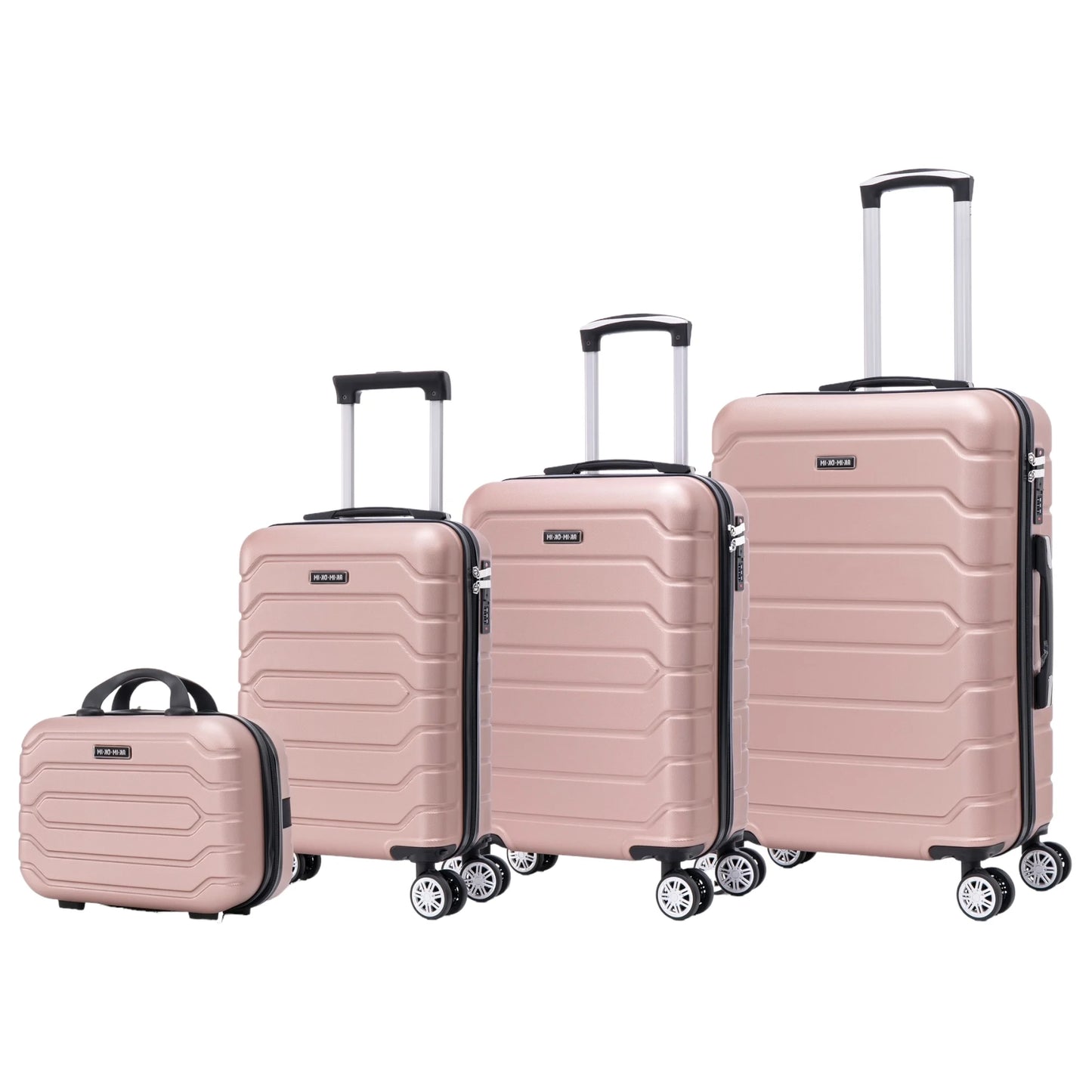 Set of Elegant Travel Suitcases: Lightweight Abs Shell, Numeric Lock, 4 360 Rotating Wheels ° ,Aluminum Telescopic Handle Suitcase Set Trolley Cabin Suitcase (6990 M008 8001 8002 8008 6020 D7)