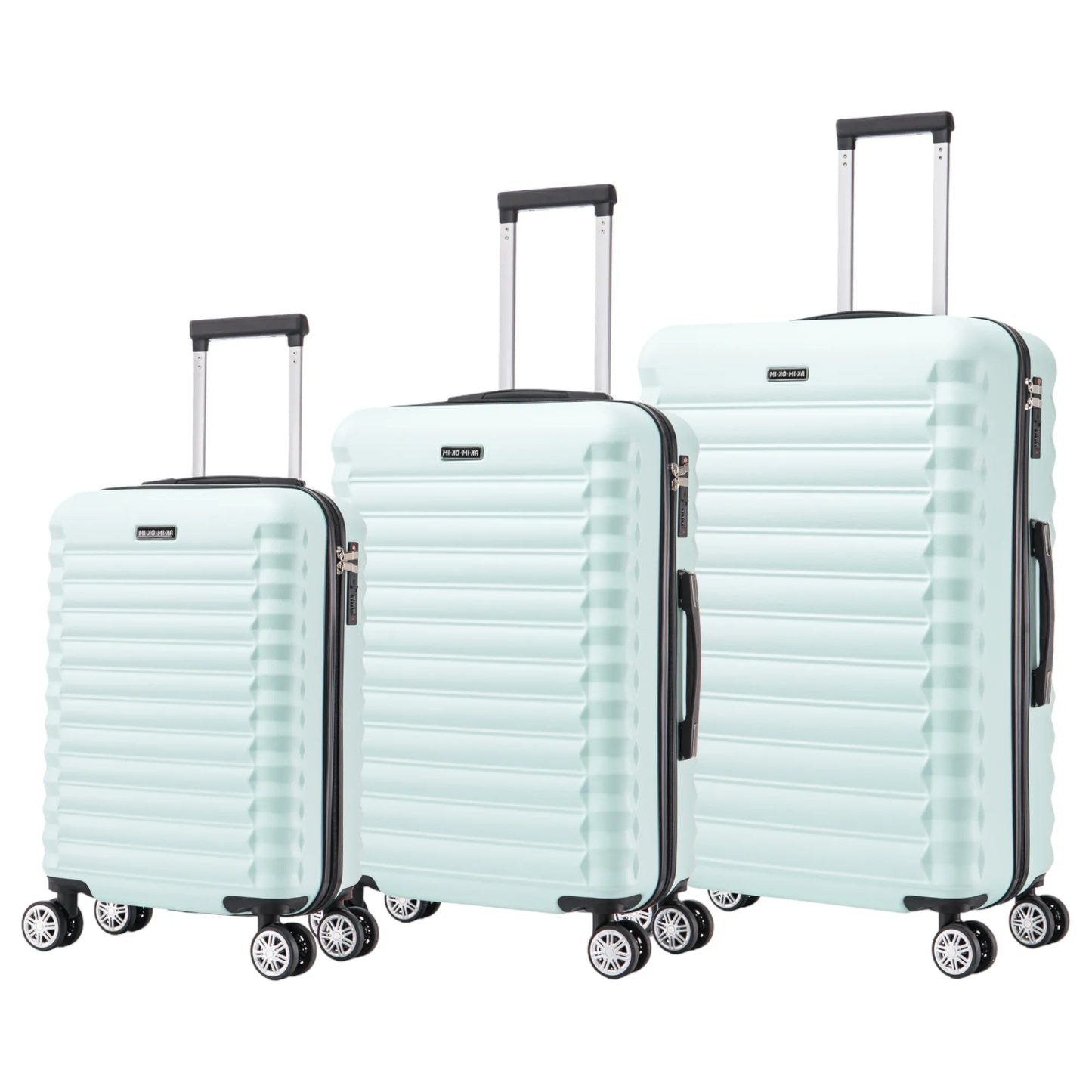 Set of Elegant Travel Suitcases: Lightweight Abs Shell, Numeric Lock, 4 360 Rotating Wheels ° ,Aluminum Telescopic Handle Suitcase Set Trolley Cabin Suitcase (6990 M008 8001 8002 8008 6020 D7)