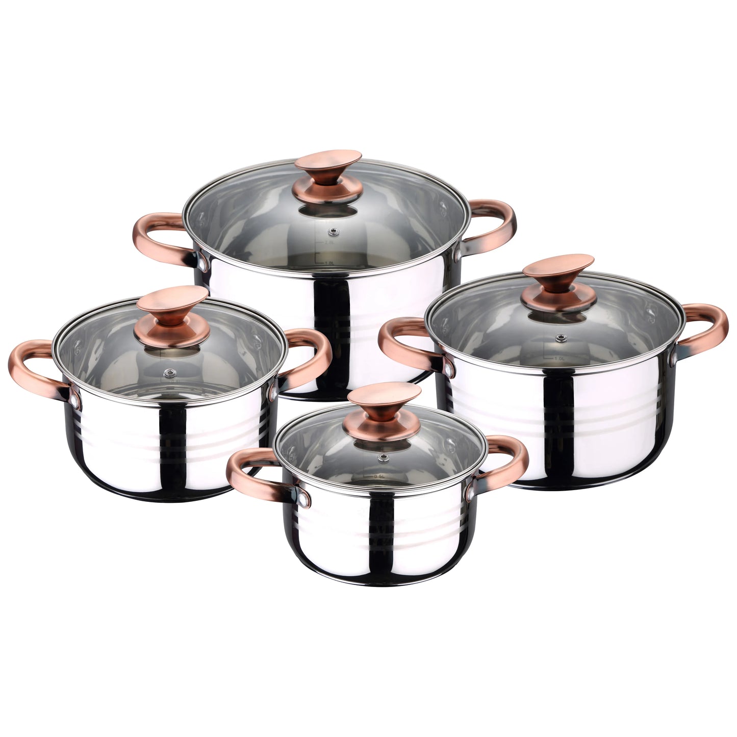 8 PCs SAN IGNACIO Altea induction kitchen battery in stainless steel with 3 set silicone kitchenware Daimiel