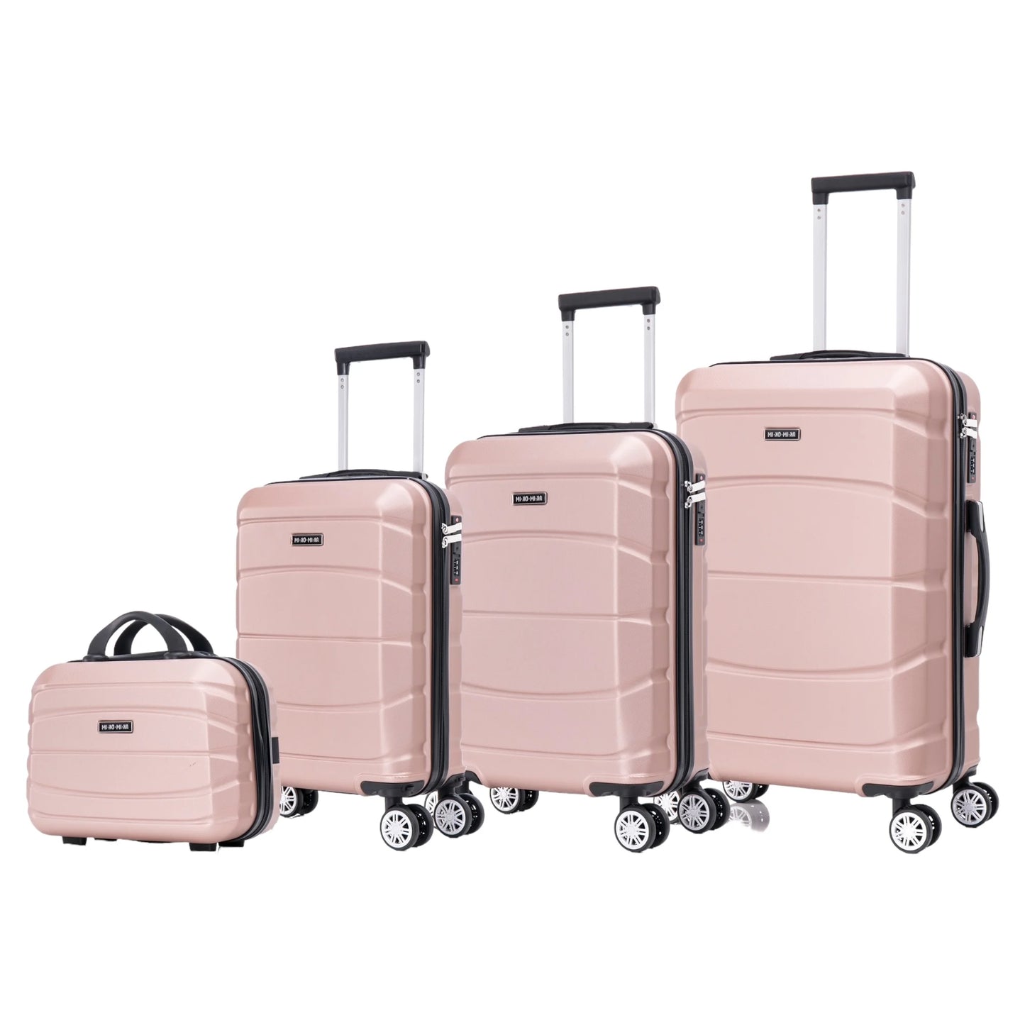 Set of Elegant Travel Suitcases: Lightweight Abs Shell, Numeric Lock, 4 360 Rotating Wheels ° ,Aluminum Telescopic Handle Suitcase Set Trolley Cabin Suitcase (6990 M008 8001 8002 8008 6020 D7)