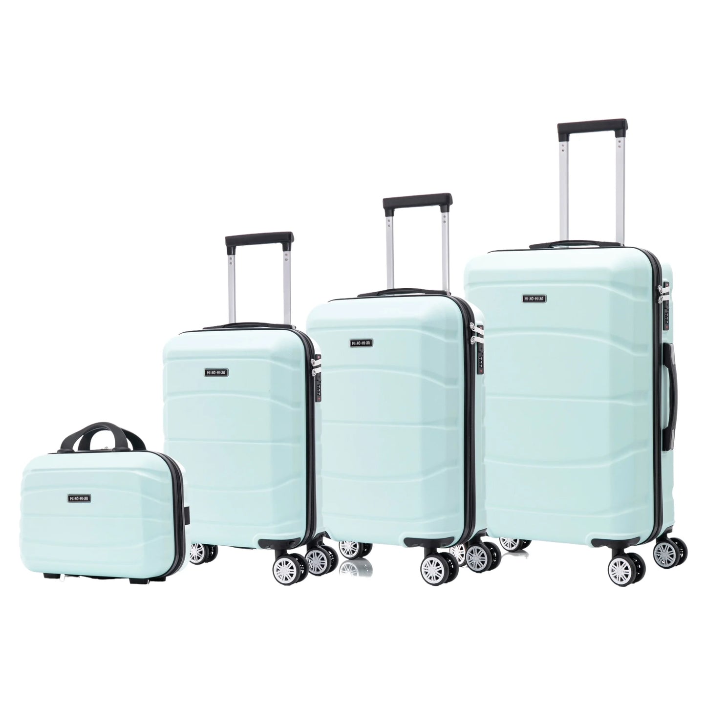 Set of Elegant Travel Suitcases: Lightweight Abs Shell, Numeric Lock, 4 360 Rotating Wheels ° ,Aluminum Telescopic Handle Suitcase Set Trolley Cabin Suitcase (6990 M008 8001 8002 8008 6020 D7)