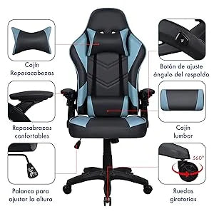 T-Lovendo Professional Gamer Chair |   Ergonomic |   Breathable Fabric |   Anti-Stain |   Comfortable Armrests |   Adjustable Height |   Reclining Backrest