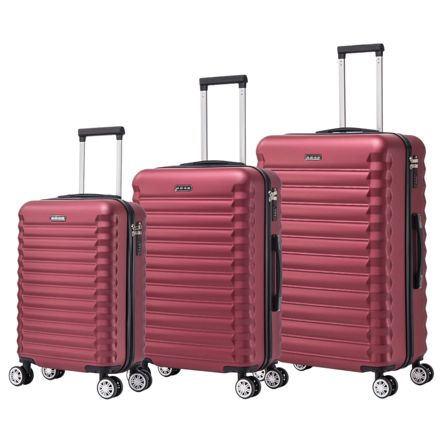 Set of Elegant Travel Suitcases: Lightweight Abs Shell, Numeric Lock, 4 360 Rotating Wheels ° ,Aluminum Telescopic Handle Suitcase Set Trolley Cabin Suitcase (6990 M008 8001 8002 8008 6020 D7)