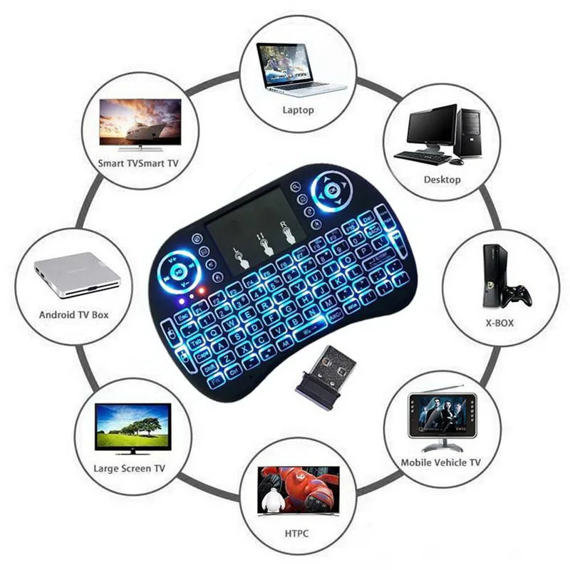 New Backlight mini i8 Keyboard Wireless Russian English Version Air Mouse Touchpad Handheld i8 Backlit Remote control For TV Box