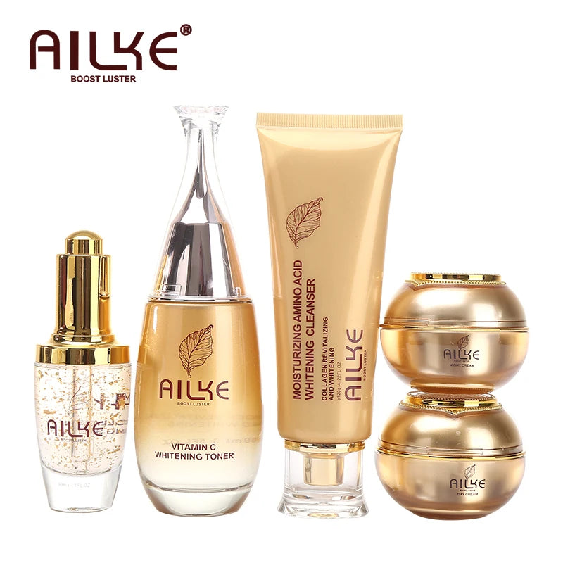 AILKE Whitening Face Care Set, Moisturizing, Brightening, With Collagen Vitamin C, Even Skin Tone, Suitable for Men and Women