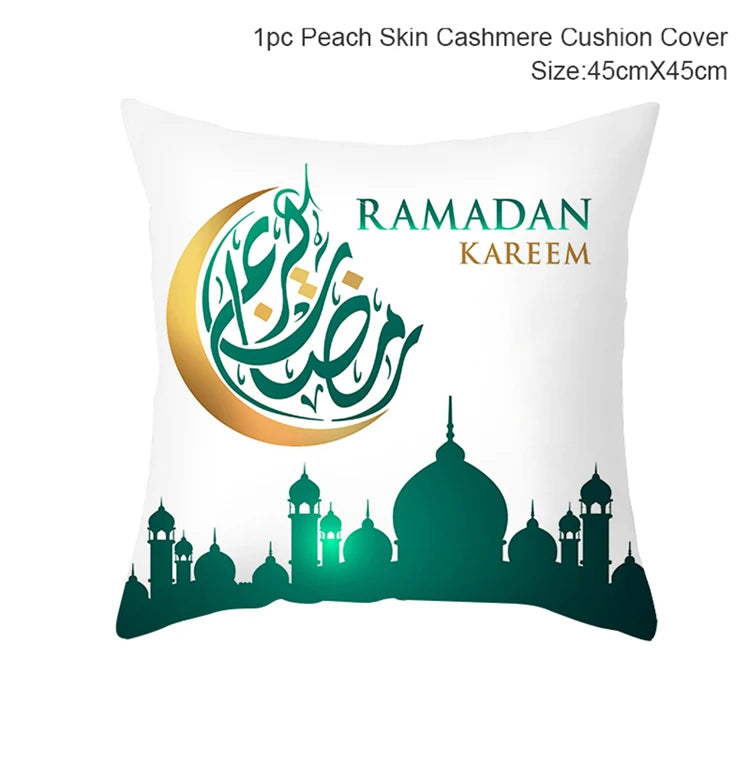 Eid Mubarak Cushion Cover Ramadan Decoration For Home 2025 Muslim Party Decor Islam Gifts Eid Al Adha Ramadan Kareem Pillow Case