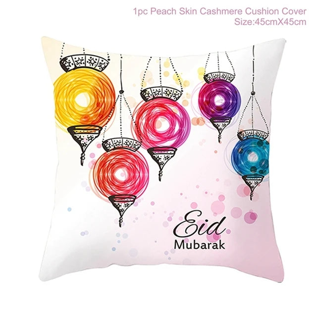 Eid Mubarak Cushion Cover Ramadan Decoration For Home 2025 Muslim Party Decor Islam Gifts Eid Al Adha Ramadan Kareem Pillow Case