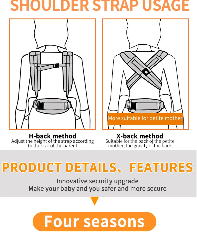 Egobaby Breeze Baby Carrier Multifunction Breathable Infant Carrier Backpack Kid Carriage Toddler baby Sling Wrap Suspenders 360