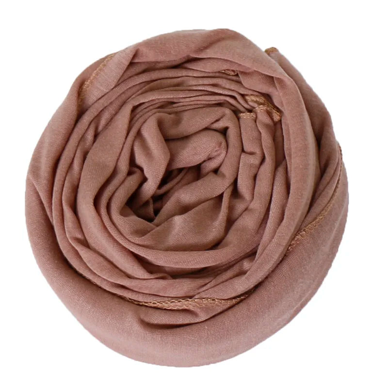 Muslim Jersey Hijab Scarf Women Double Loop Instant Hijab Scarf Femme Musulman Islamic Headscarf Cotton Shawl Wrap Bandana