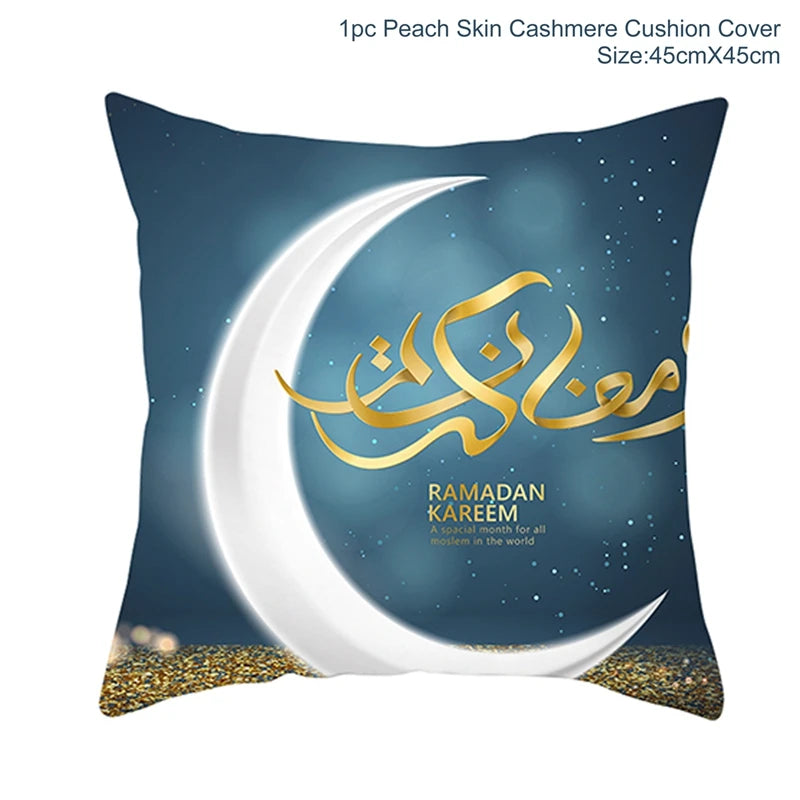 Eid Mubarak Cushion Cover Ramadan Decoration For Home 2025 Muslim Party Decor Islam Gifts Eid Al Adha Ramadan Kareem Pillow Case