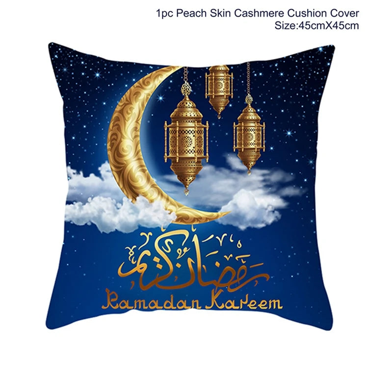 Eid Mubarak Cushion Cover Ramadan Decoration For Home 2025 Muslim Party Decor Islam Gifts Eid Al Adha Ramadan Kareem Pillow Case