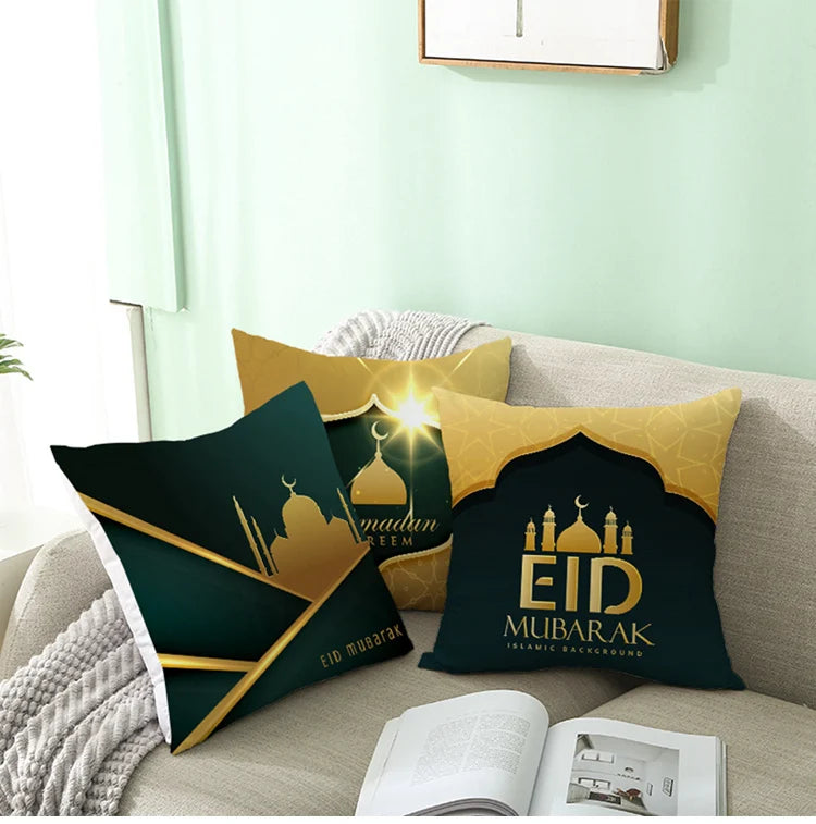 Eid Mubarak Cushion Cover Ramadan Decoration For Home 2025 Muslim Party Decor Islam Gifts Eid Al Adha Ramadan Kareem Pillow Case