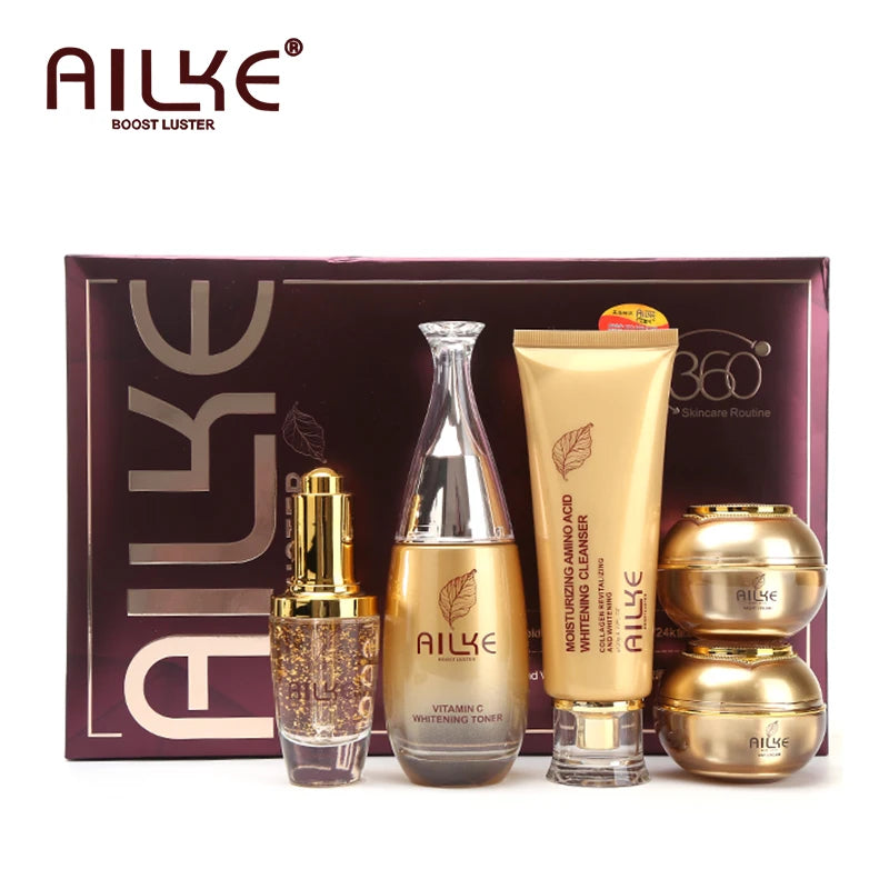 AILKE Whitening Face Care Set, Moisturizing, Brightening, With Collagen Vitamin C, Even Skin Tone, Suitable for Men and Women