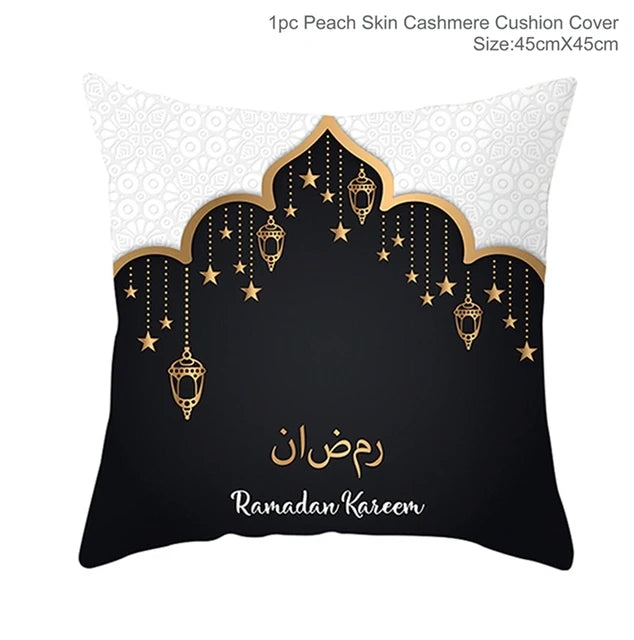 Eid Mubarak Cushion Cover Ramadan Decoration For Home 2025 Muslim Party Decor Islam Gifts Eid Al Adha Ramadan Kareem Pillow Case