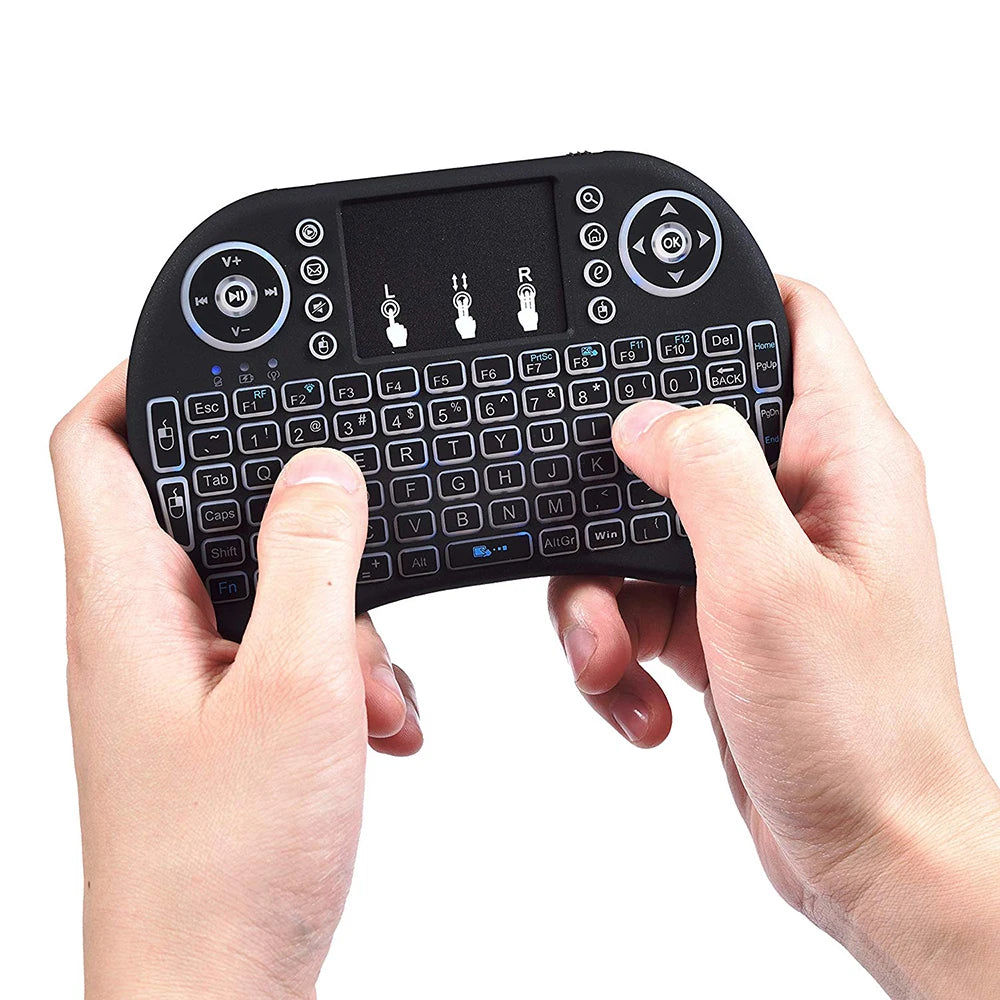 New Backlight mini i8 Keyboard Wireless Russian English Version Air Mouse Touchpad Handheld i8 Backlit Remote control For TV Box