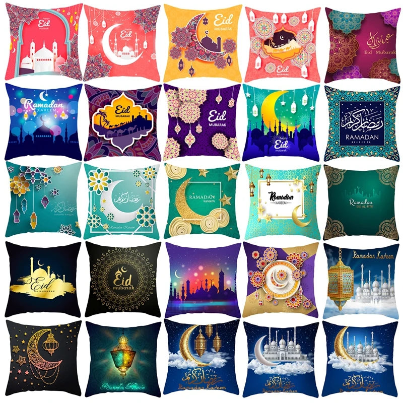 Eid Mubarak Cushion Cover Ramadan Decoration For Home 2025 Muslim Party Decor Islam Gifts Eid Al Adha Ramadan Kareem Pillow Case