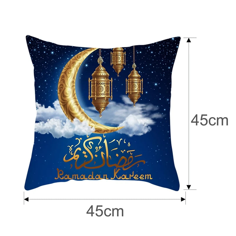 Eid Mubarak Cushion Cover Ramadan Decoration For Home 2025 Muslim Party Decor Islam Gifts Eid Al Adha Ramadan Kareem Pillow Case