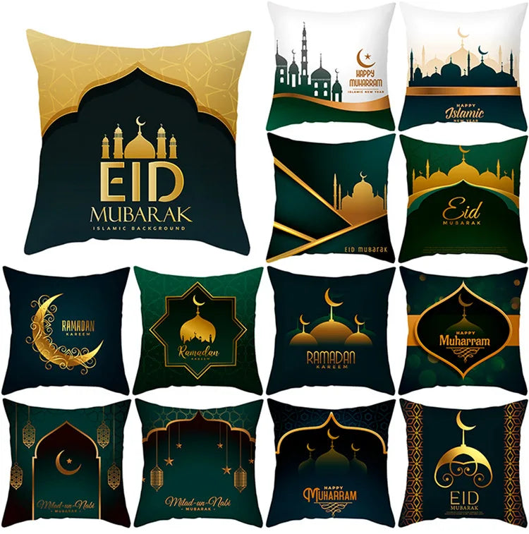 Eid Mubarak Cushion Cover Ramadan Decoration For Home 2025 Muslim Party Decor Islam Gifts Eid Al Adha Ramadan Kareem Pillow Case