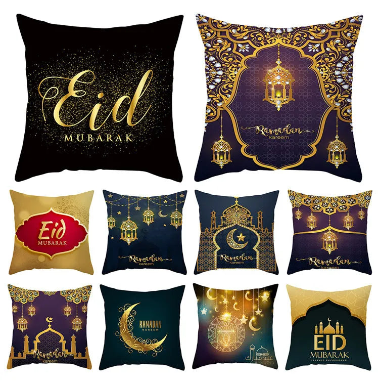 Eid Mubarak Cushion Cover Ramadan Decoration For Home 2025 Muslim Party Decor Islam Gifts Eid Al Adha Ramadan Kareem Pillow Case