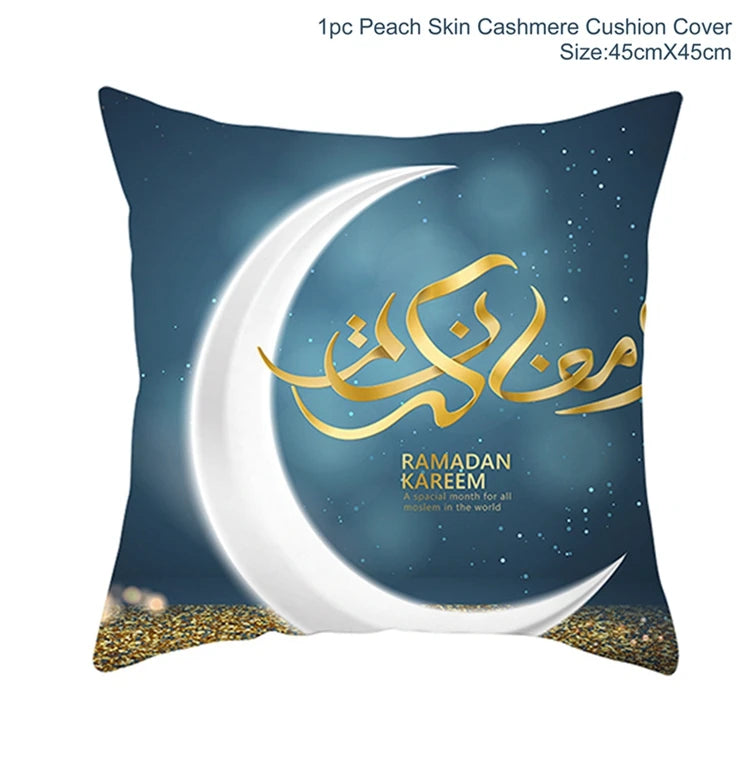 Eid Mubarak Cushion Cover Ramadan Decoration For Home 2025 Muslim Party Decor Islam Gifts Eid Al Adha Ramadan Kareem Pillow Case