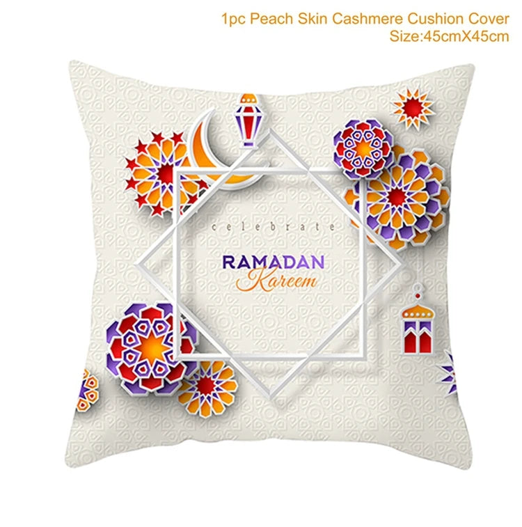 Eid Mubarak Cushion Cover Ramadan Decoration For Home 2025 Muslim Party Decor Islam Gifts Eid Al Adha Ramadan Kareem Pillow Case