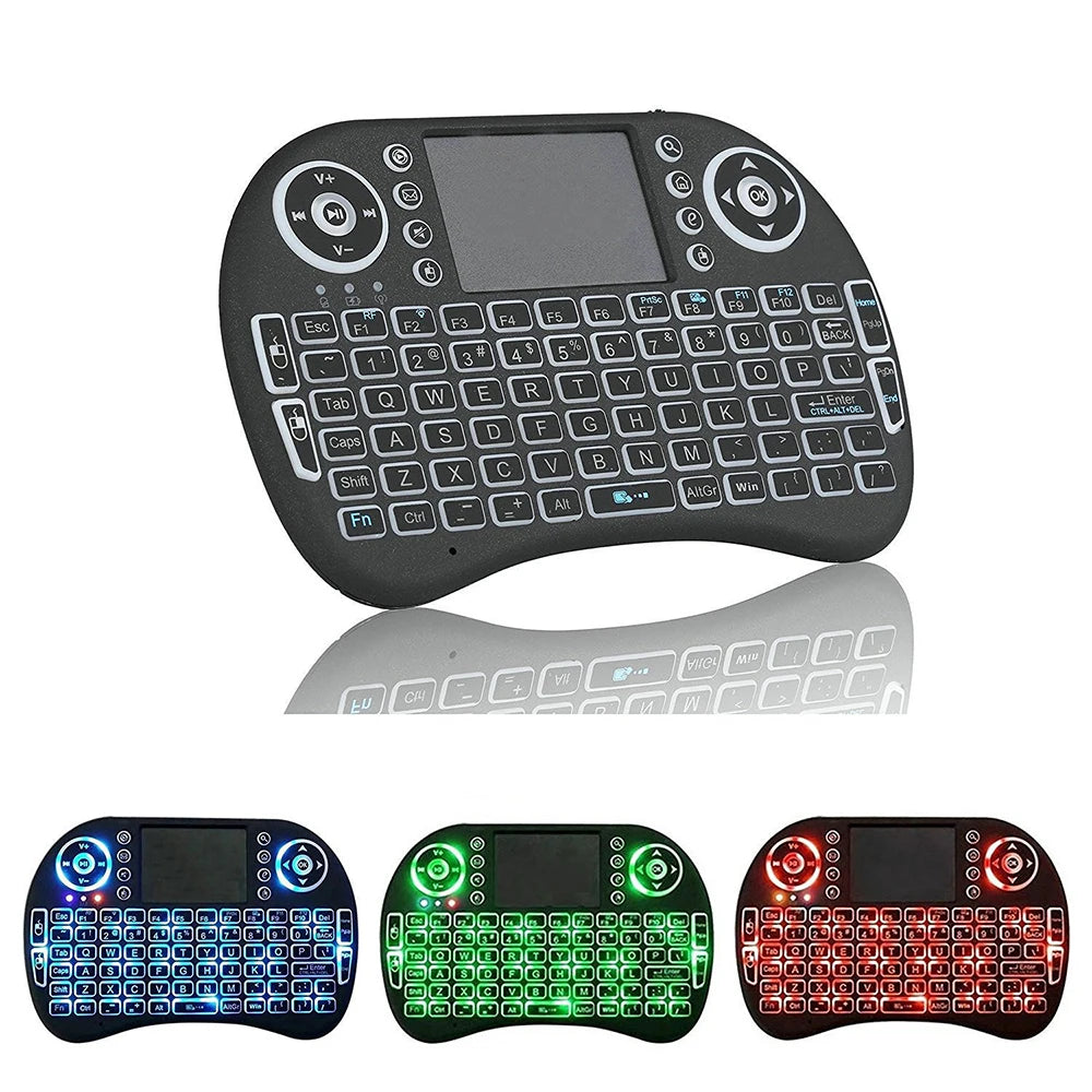 New Backlight mini i8 Keyboard Wireless Russian English Version Air Mouse Touchpad Handheld i8 Backlit Remote control For TV Box