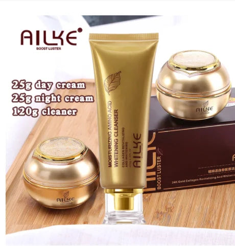 AILKE Whitening Face Care Set, Moisturizing, Brightening, With Collagen Vitamin C, Even Skin Tone, Suitable for Men and Women