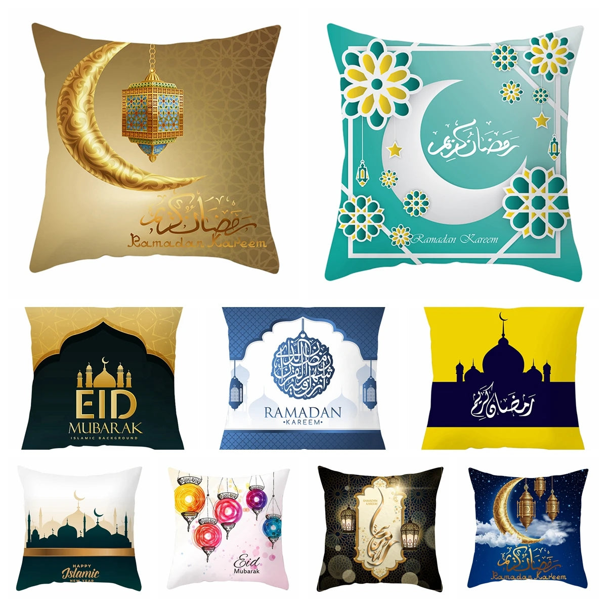 Eid Mubarak Cushion Cover Ramadan Decoration For Home 2025 Muslim Party Decor Islam Gifts Eid Al Adha Ramadan Kareem Pillow Case