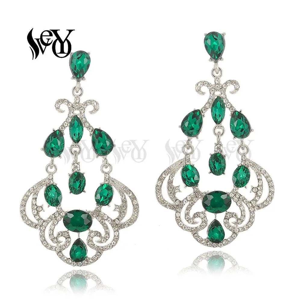 VEYO Vintage Luxurious AAA Rhinestone Drop Crystal Earrings for Women Fashion Jewelry Free shipping