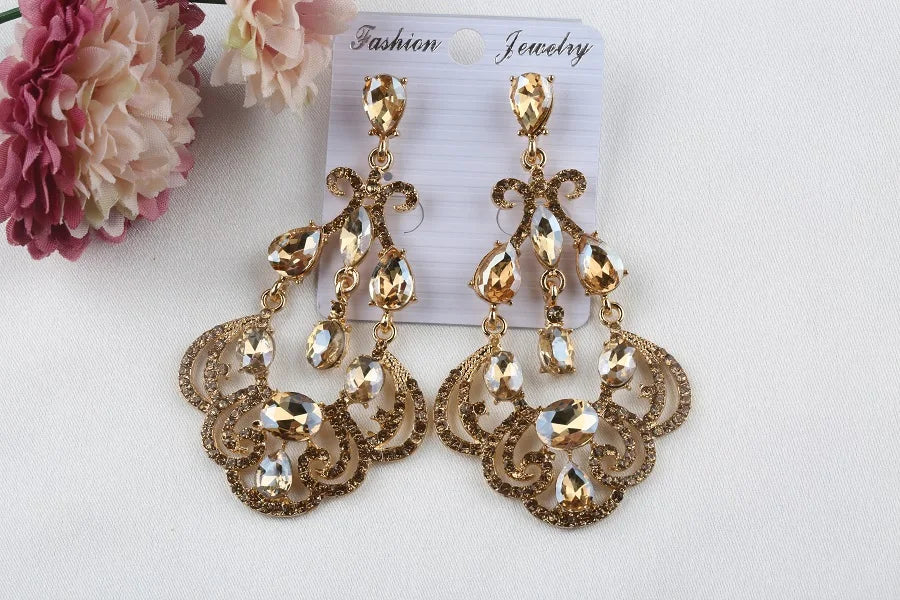 VEYO Vintage Luxurious AAA Rhinestone Drop Crystal Earrings for Women Fashion Jewelry Free shipping