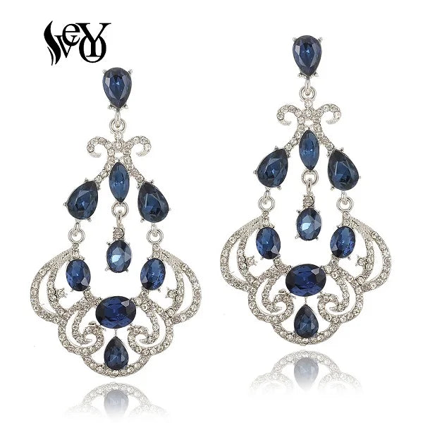 VEYO Vintage Luxurious AAA Rhinestone Drop Crystal Earrings for Women Fashion Jewelry Free shipping