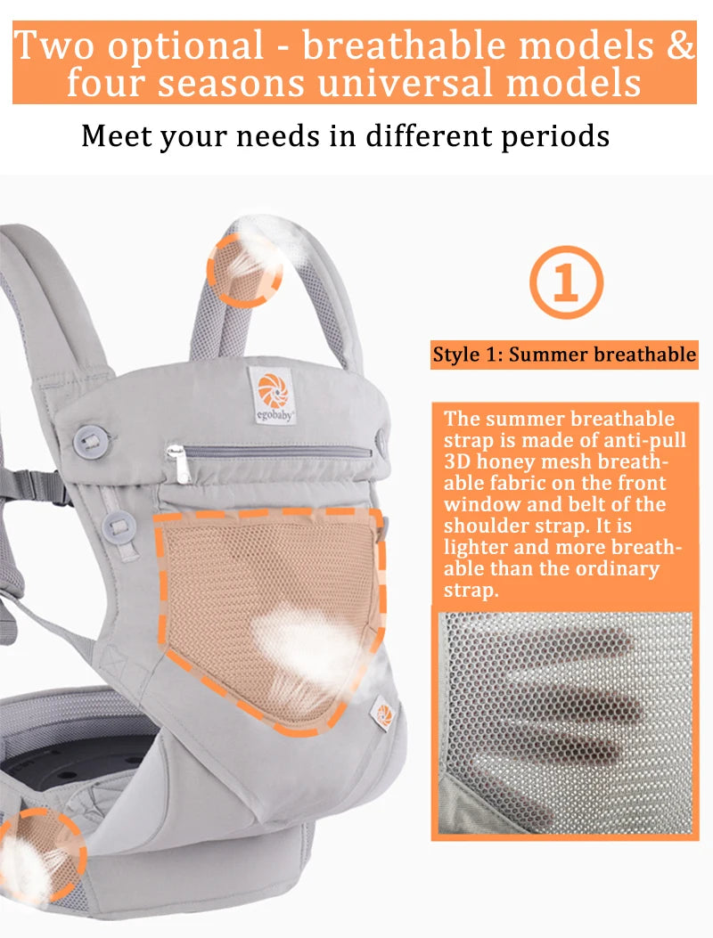 Egobaby Breeze Baby Carrier Multifunction Breathable Infant Carrier Backpack Kid Carriage Toddler baby Sling Wrap Suspenders 360