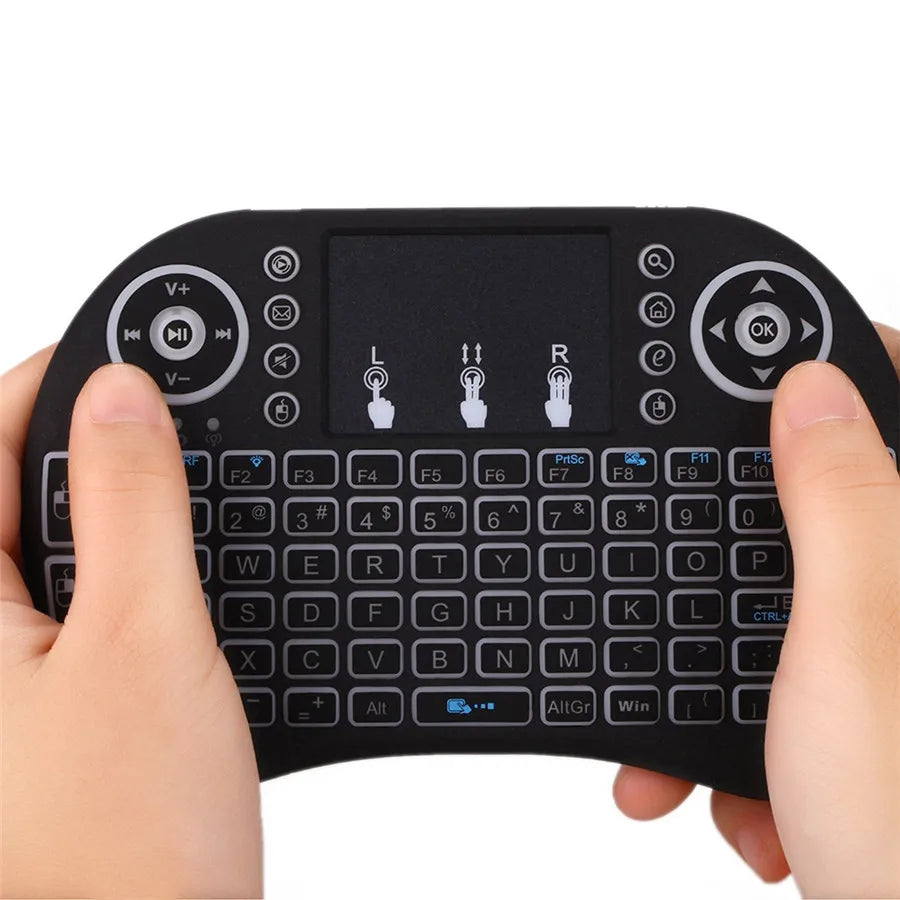 New Backlight mini i8 Keyboard Wireless Russian English Version Air Mouse Touchpad Handheld i8 Backlit Remote control For TV Box