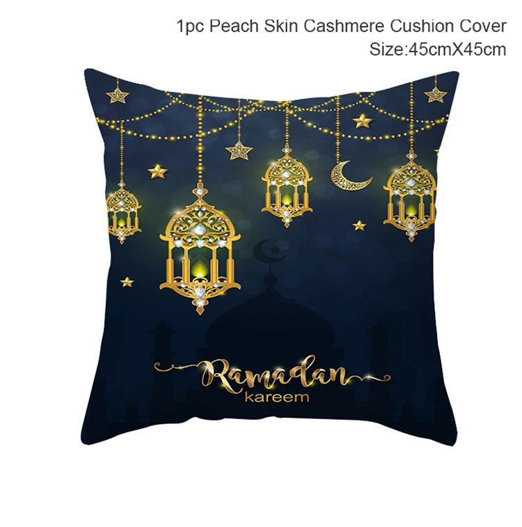 Eid Mubarak Cushion Cover Ramadan Decoration For Home 2025 Muslim Party Decor Islam Gifts Eid Al Adha Ramadan Kareem Pillow Case