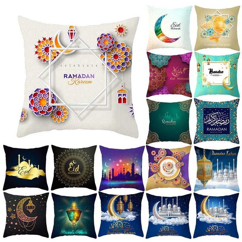 Eid Mubarak Cushion Cover Ramadan Decoration For Home 2025 Muslim Party Decor Islam Gifts Eid Al Adha Ramadan Kareem Pillow Case