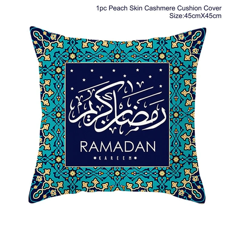 Eid Mubarak Cushion Cover Ramadan Decoration For Home 2025 Muslim Party Decor Islam Gifts Eid Al Adha Ramadan Kareem Pillow Case