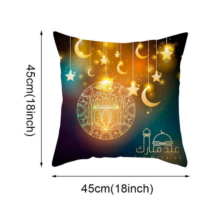 Eid Mubarak Cushion Cover Ramadan Decoration For Home 2025 Muslim Party Decor Islam Gifts Eid Al Adha Ramadan Kareem Pillow Case