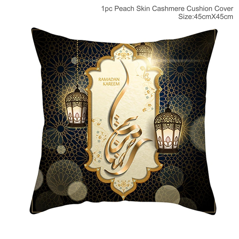 Eid Mubarak Cushion Cover Ramadan Decoration For Home 2025 Muslim Party Decor Islam Gifts Eid Al Adha Ramadan Kareem Pillow Case