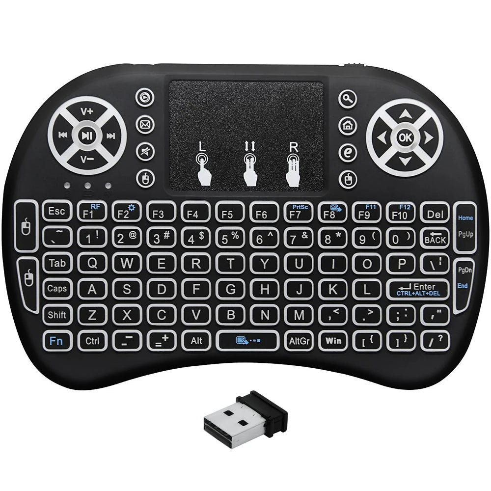 New Backlight mini i8 Keyboard Wireless Russian English Version Air Mouse Touchpad Handheld i8 Backlit Remote control For TV Box