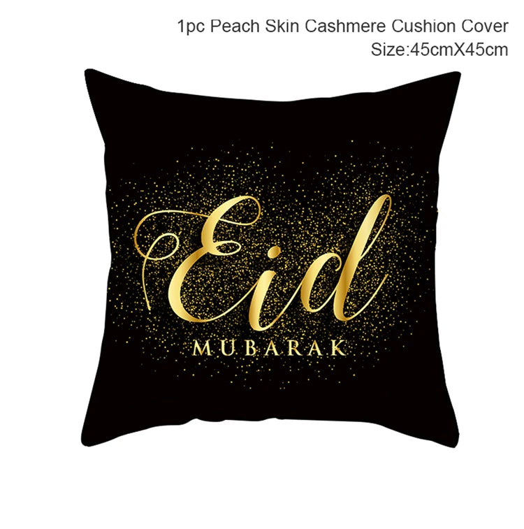 Eid Mubarak Cushion Cover Ramadan Decoration For Home 2025 Muslim Party Decor Islam Gifts Eid Al Adha Ramadan Kareem Pillow Case