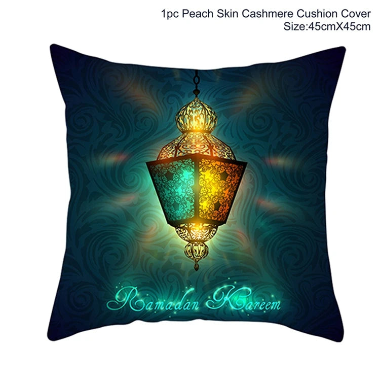 Eid Mubarak Cushion Cover Ramadan Decoration For Home 2025 Muslim Party Decor Islam Gifts Eid Al Adha Ramadan Kareem Pillow Case